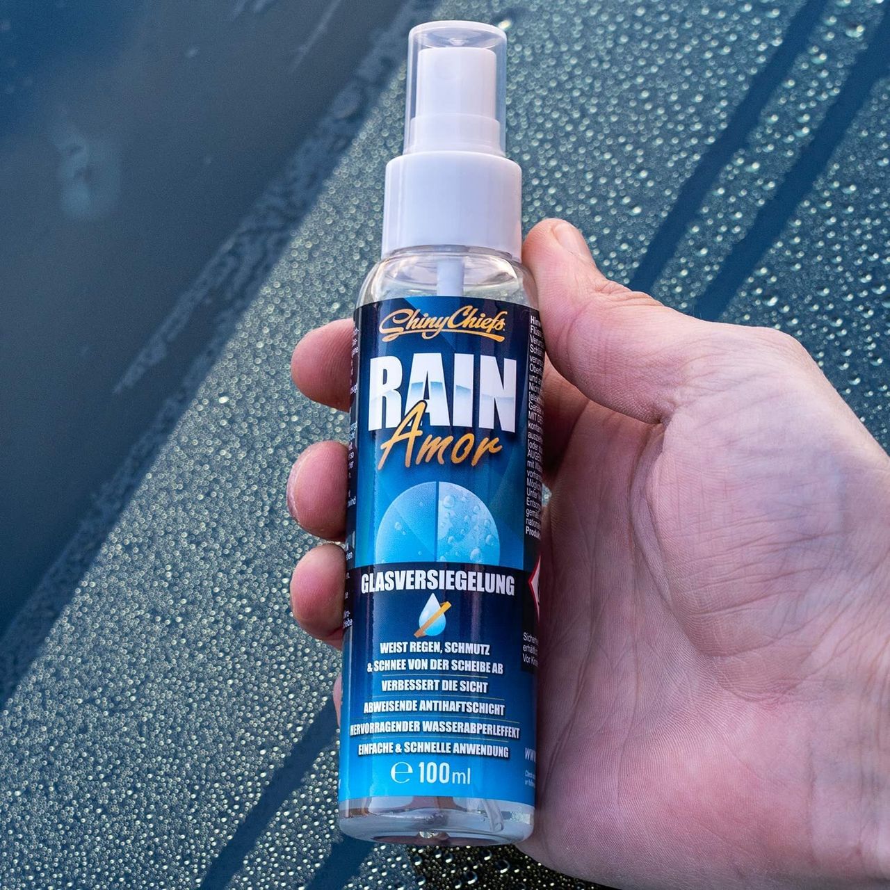ShinyChiefs Rain Amor - Glasversiegelung Autoscheiben-Versiegelung mit hydrophobem Schutz 100ml