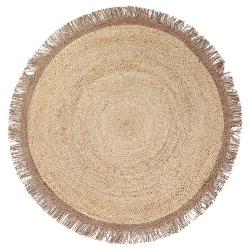 Tapis jute rond avec franges 140cm THAR