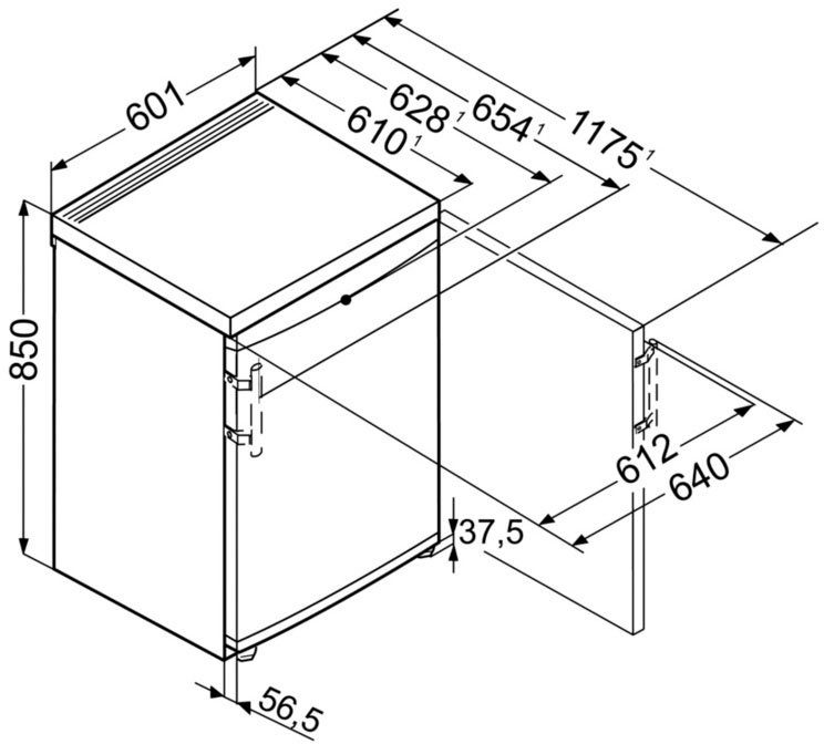 Liebherr Table Top Kühlschrank TP 1760-23, 85 cm hoch, 60,1 cm breit