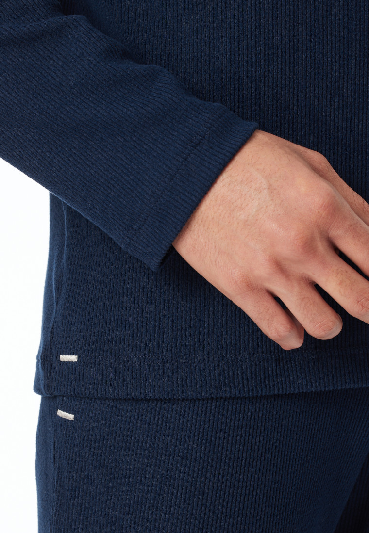 Shirt langarm Doppelripp nachtblau - Mix+Relax