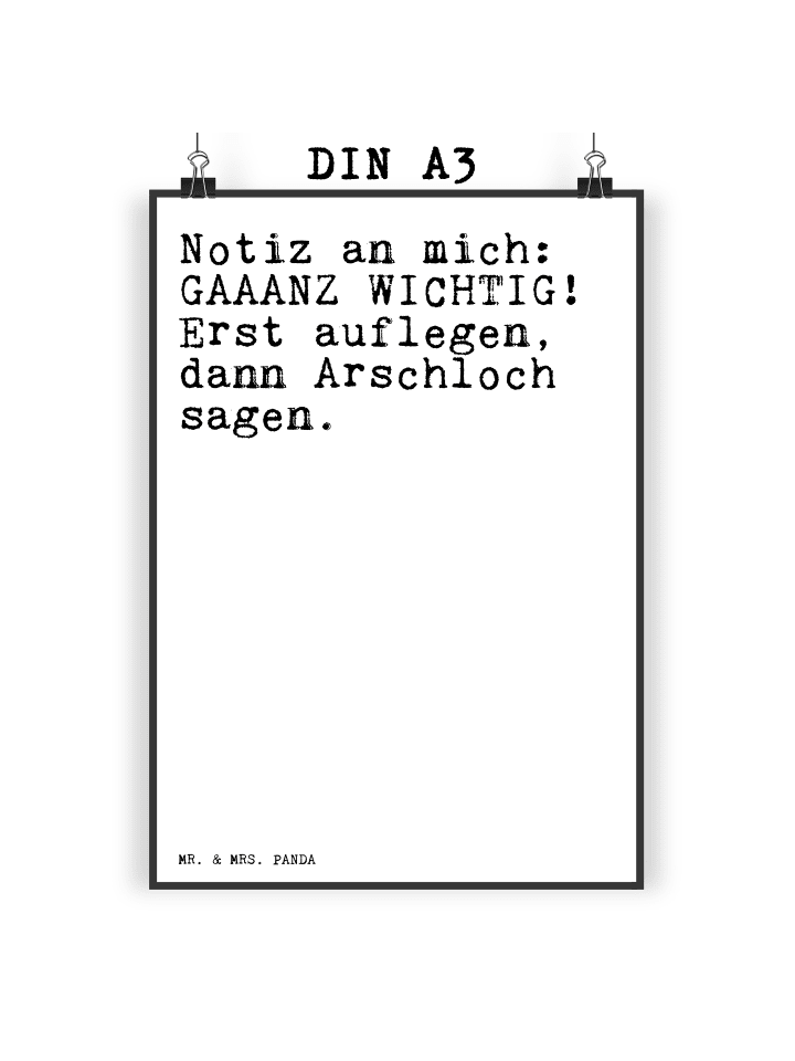 Mr. & Mrs. Panda Poster Notiz an mich: GAAANZ... mit Spruch in Weiß günstig kaufen