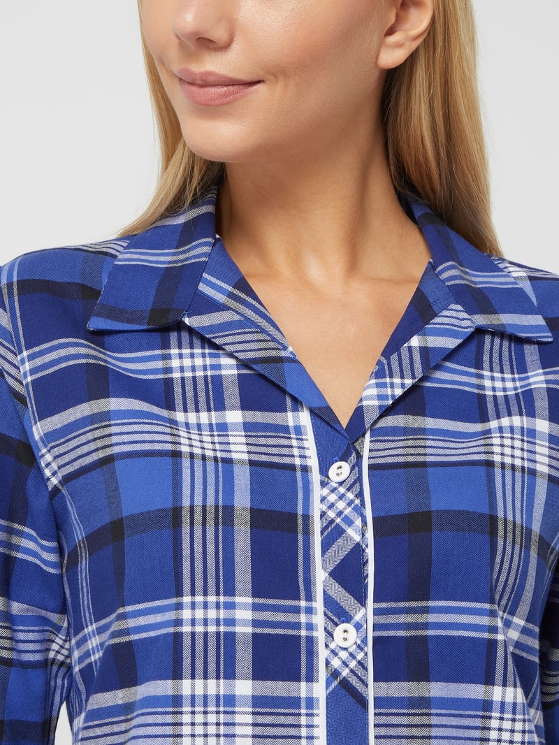 Pyjama-Oberteil aus Baumwolle Modell 'Riley' in marineblau