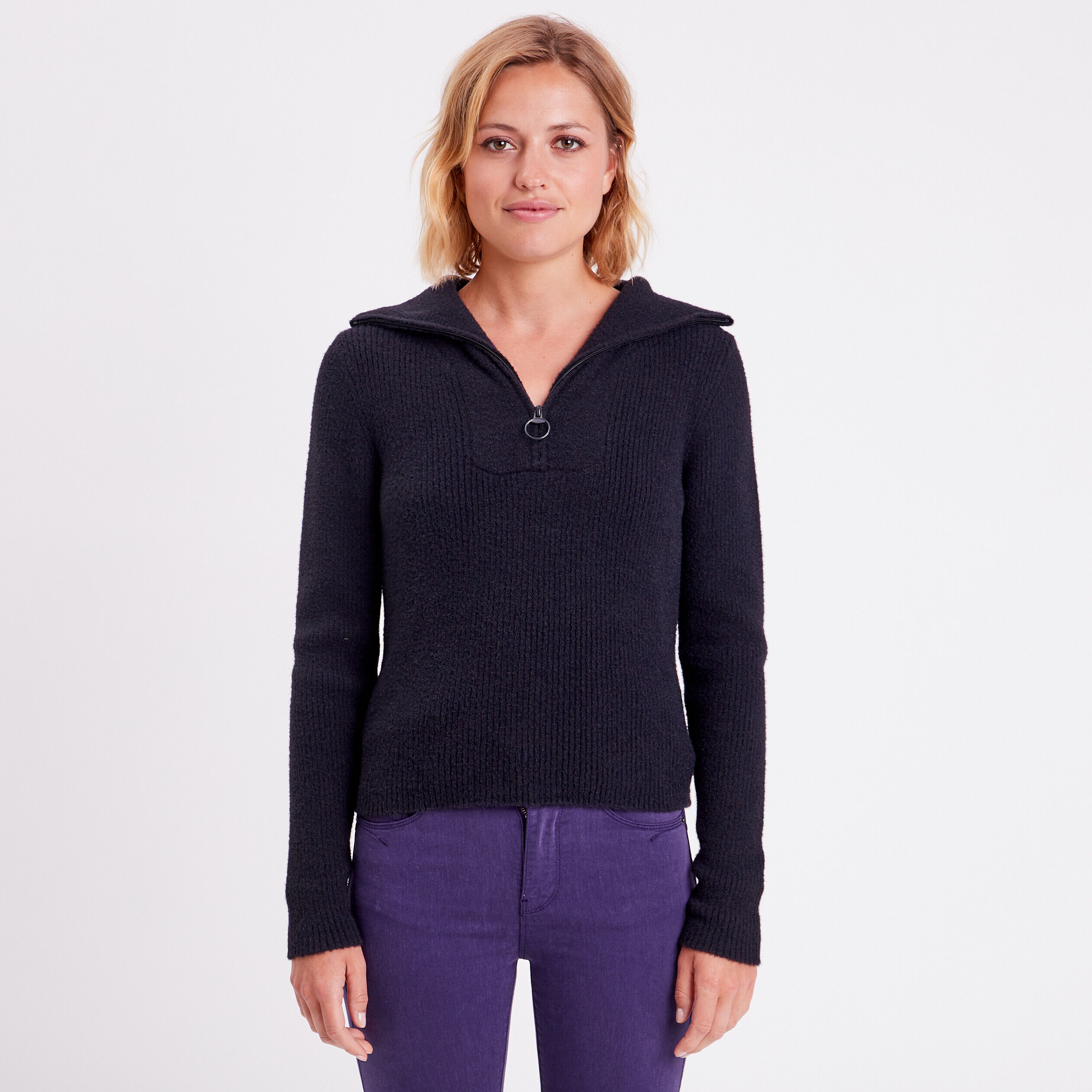 Pull manches longues noir femme | Cache Cache