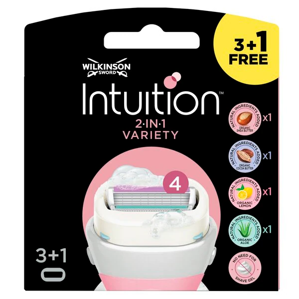 Ostrza wymienne Wilkinson Intuition 2 w 1 Variety, 4 sztuki