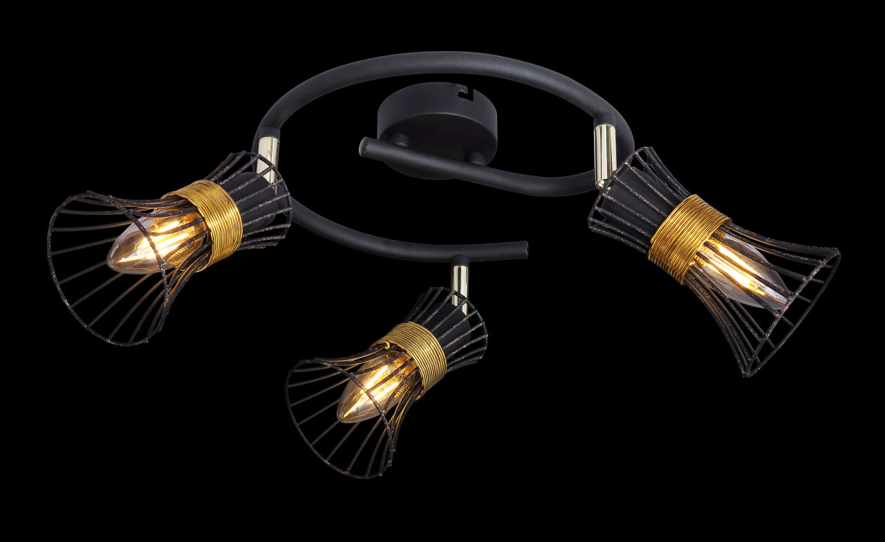 Globo Lighting - PURRA - Strahler Metall schwarz, 3x E14
