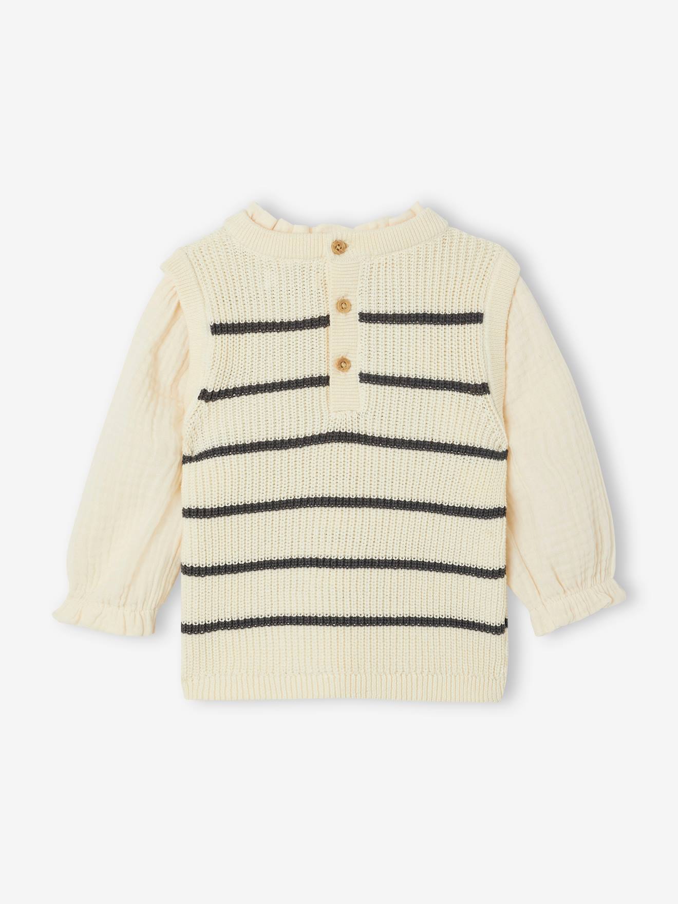 Vertbaudet Baby 2-in-1-Pullover - wollweiß