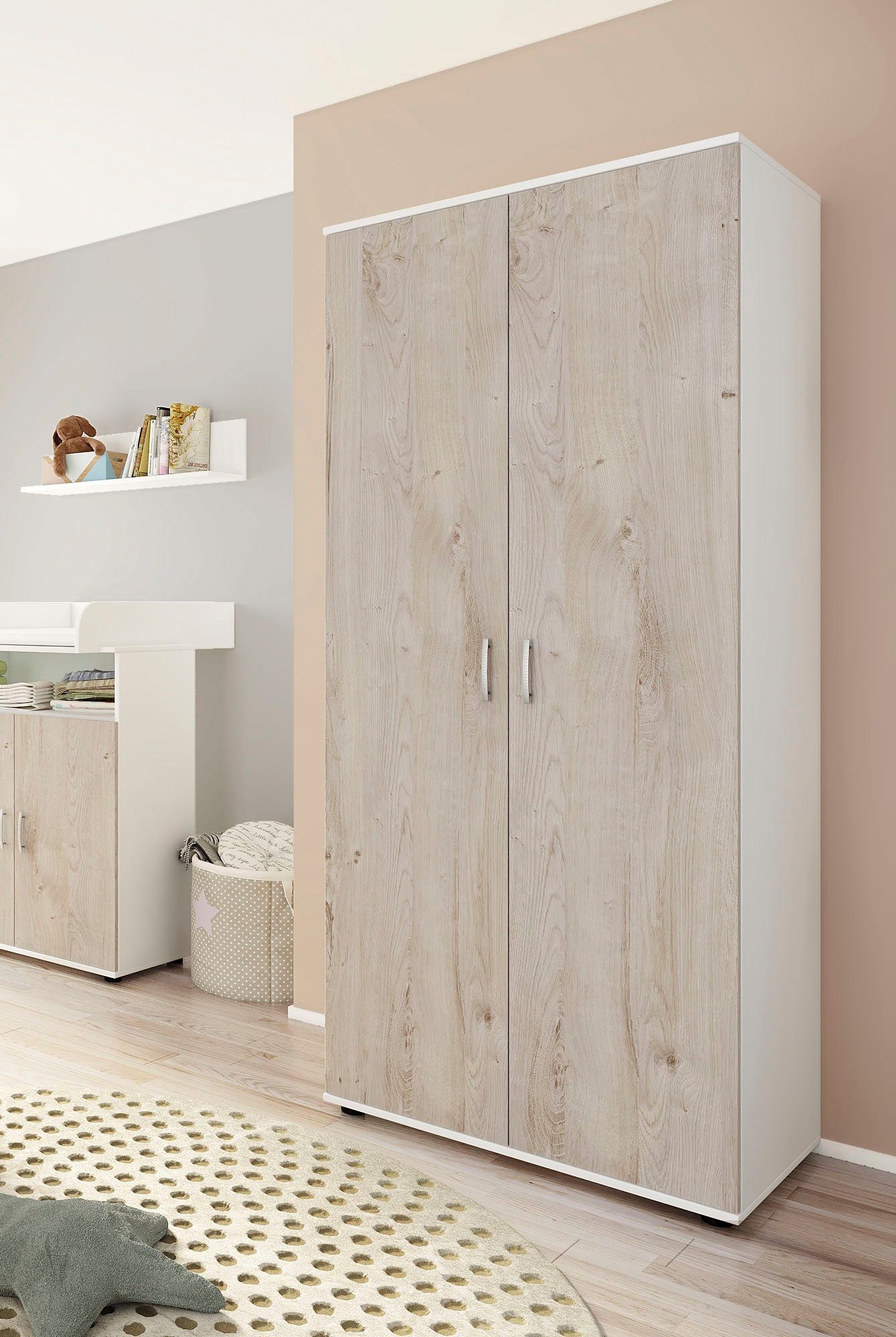 Lüttenhütt Kleiderschrank Kleiderschrank, 2 Drehtüren, innen 2 Wäschefächer, in 3 Ausführungen