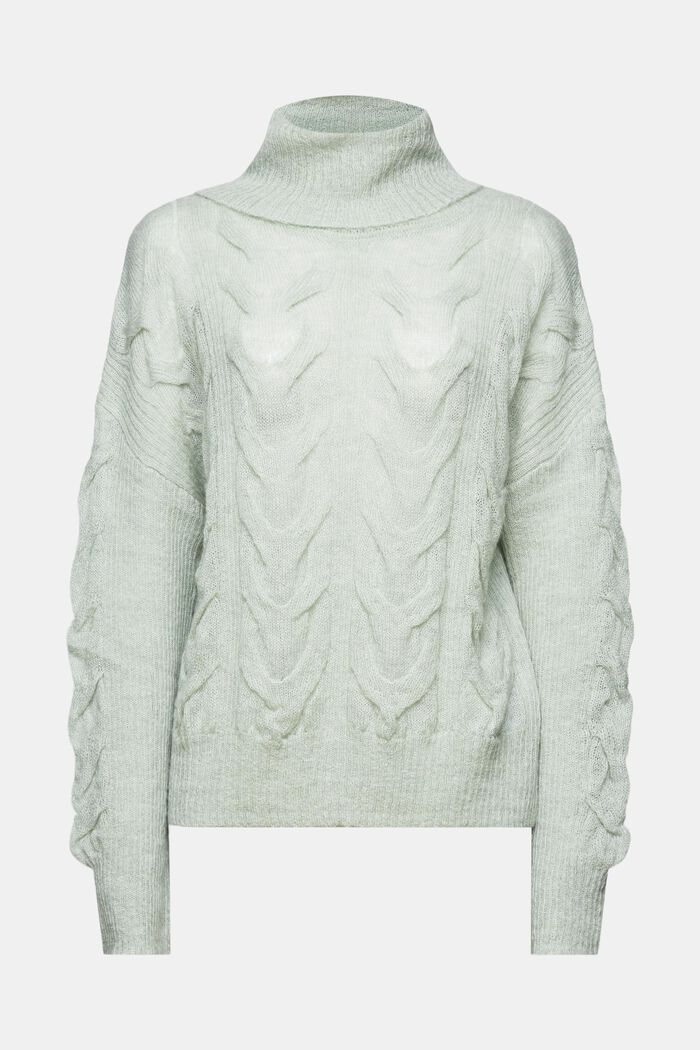 Rollkragenpullover aus Zopfstrick