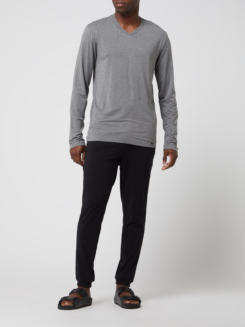 Pyjama-Hose mit Stretch-Anteil in schwarz