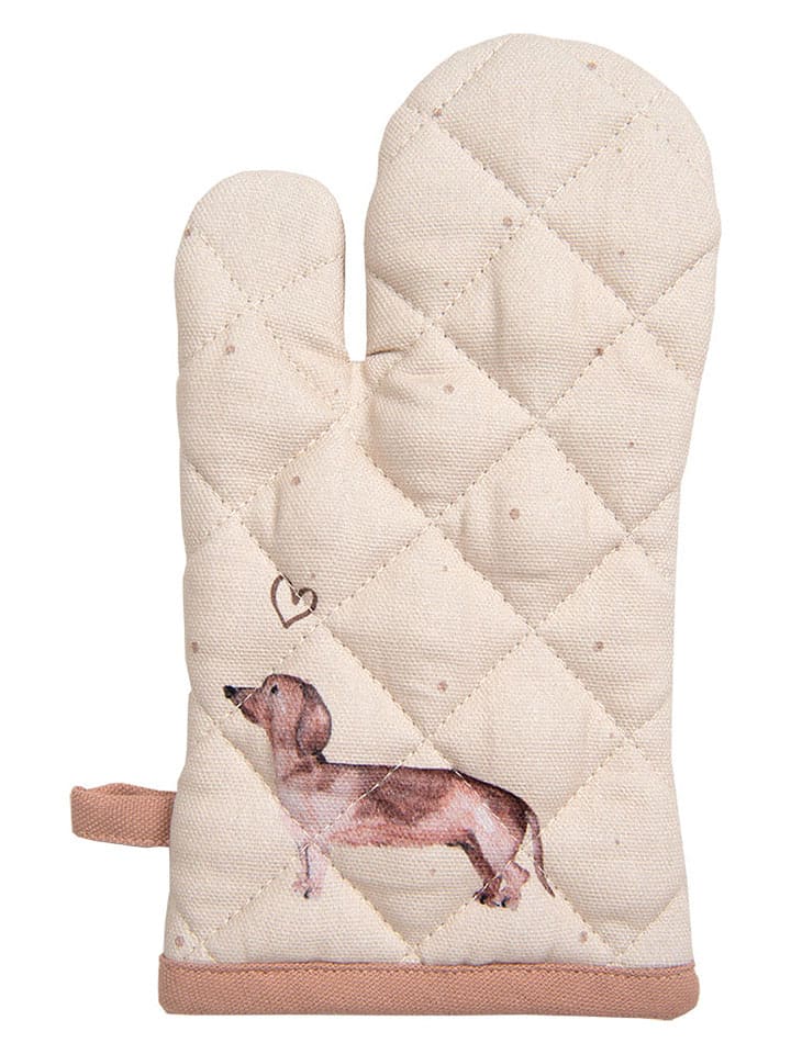 Clayre & Eef Ofenhandschuh in Beige - (B)12 x (H)21 cm günstig kaufen onesize
