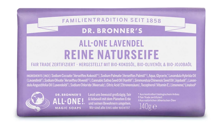 DR. BRONNER'S reine Naturseife Lavendel 140 g