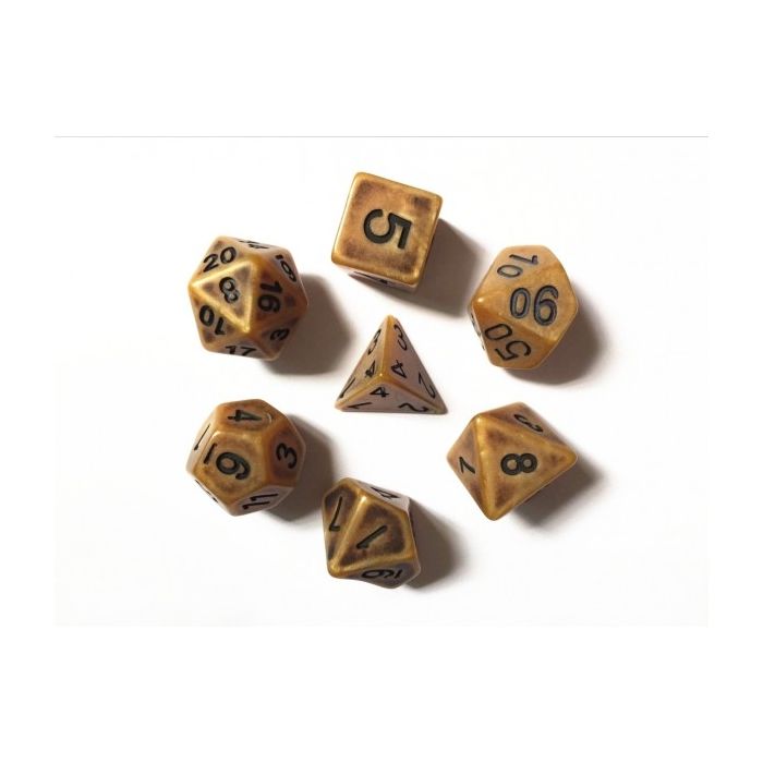 Set Antik-Würfel gold