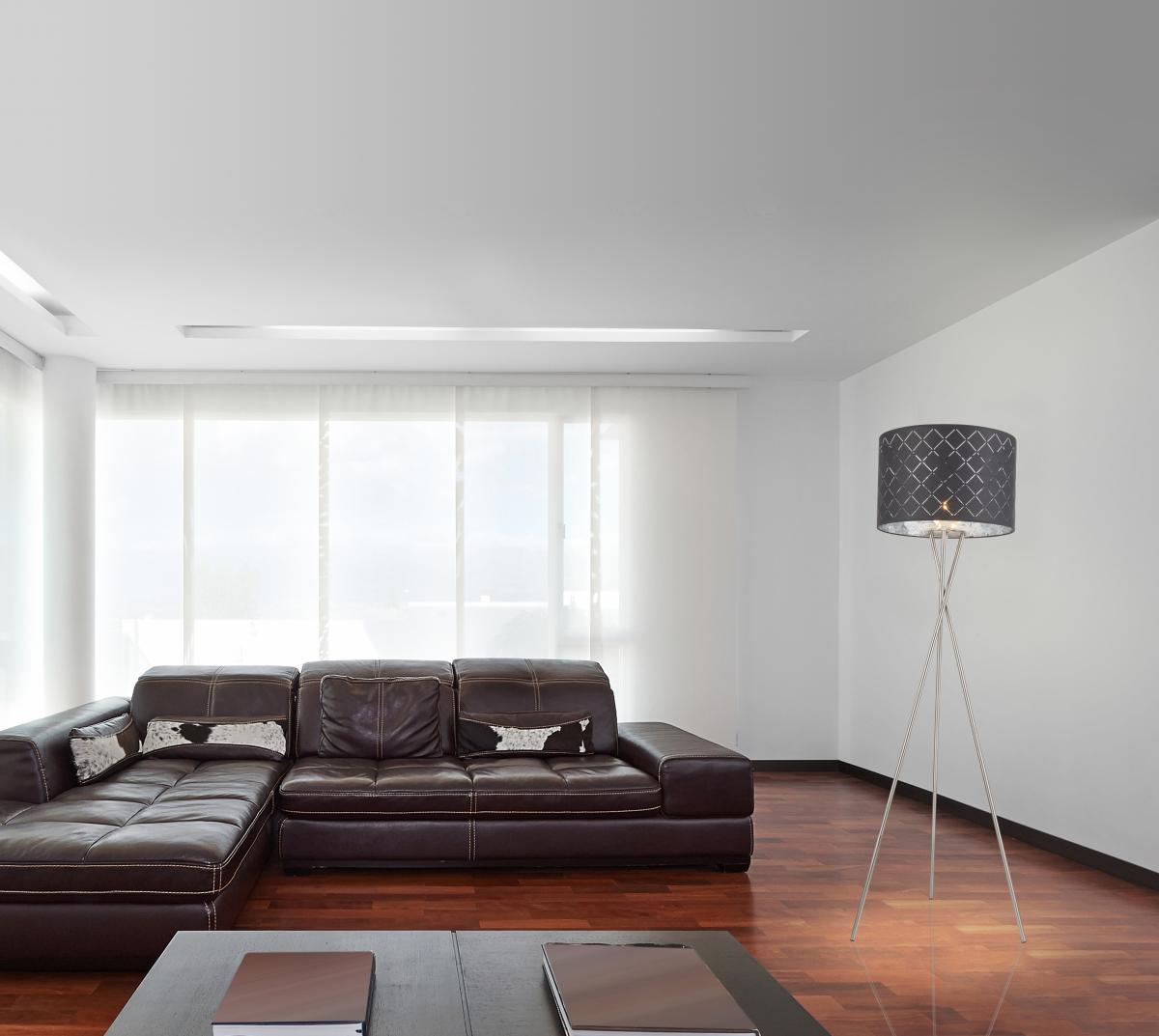 Globo Lighting - KIDAL - Stehleuchte Metall Nickel matt, 1x E27