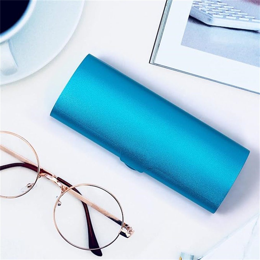 Runxizhou Brillenetui Brillenetui hardcase Aluminium, Metall Lesebrillenetui Blau