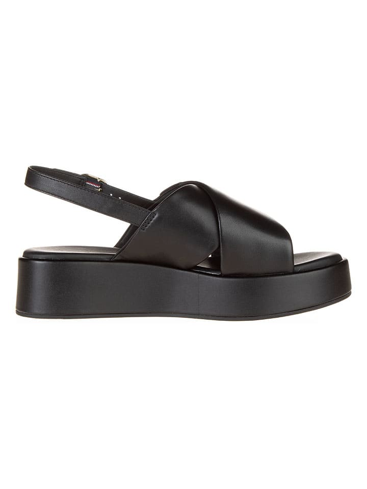 Tommy Hilfiger Shoes Leer-Sandaletten in Schwarz günstig kaufen