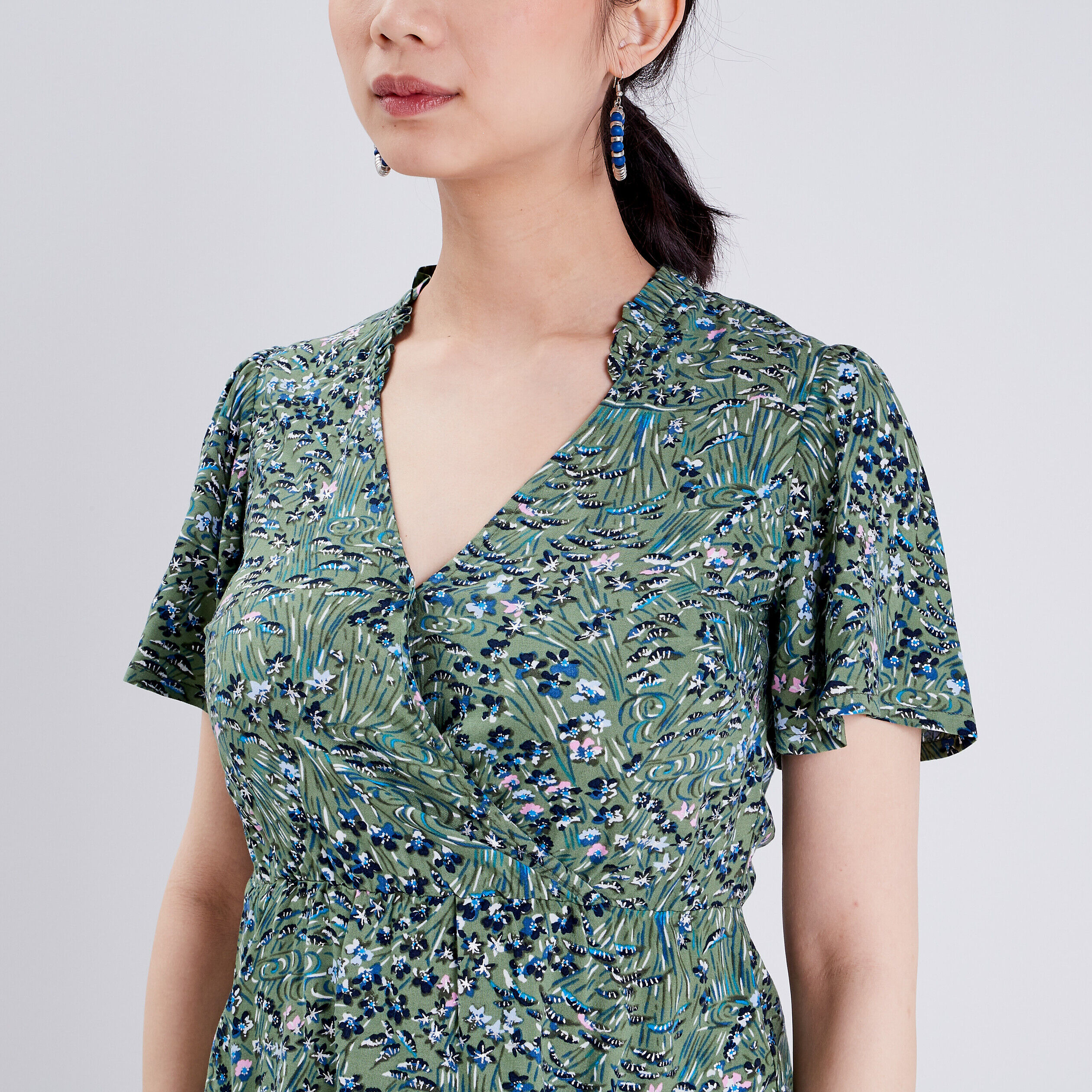 Blouse manches courtes vert pastel femme | Cache Cache