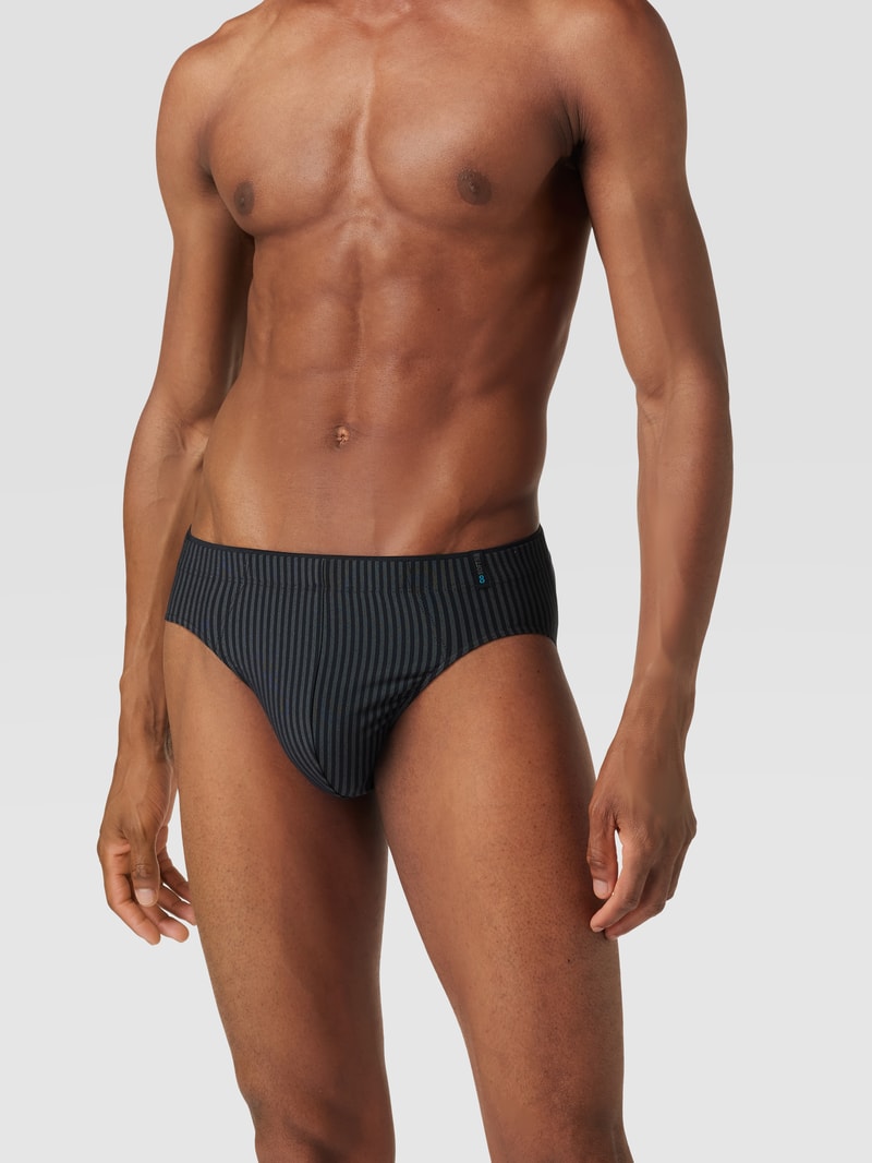 Slip mit Streifenmuster Modell 'Supermini' in schwarz