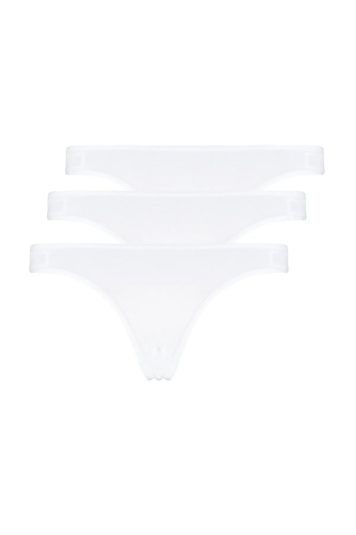 Trendyol Collection  Weiße Baumwoll-Tanga-Strickhöschen im 3er-Pack THMSS21KU0135