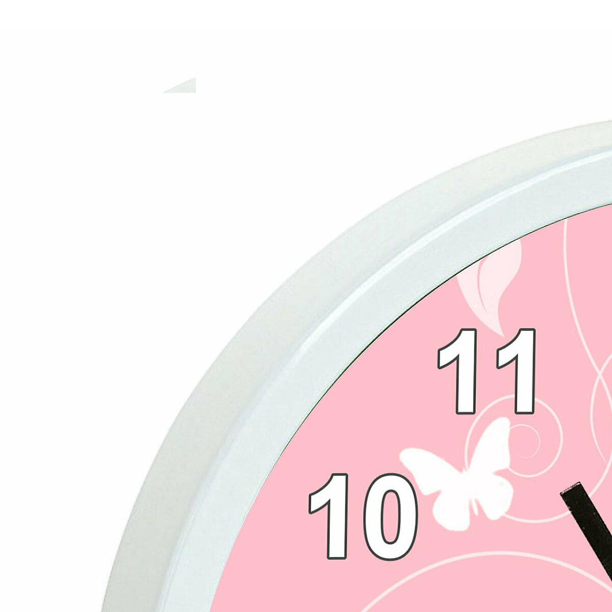 Kinder Wanduhr laufruhig personalisiert mit Name Schmetterling Altrosa