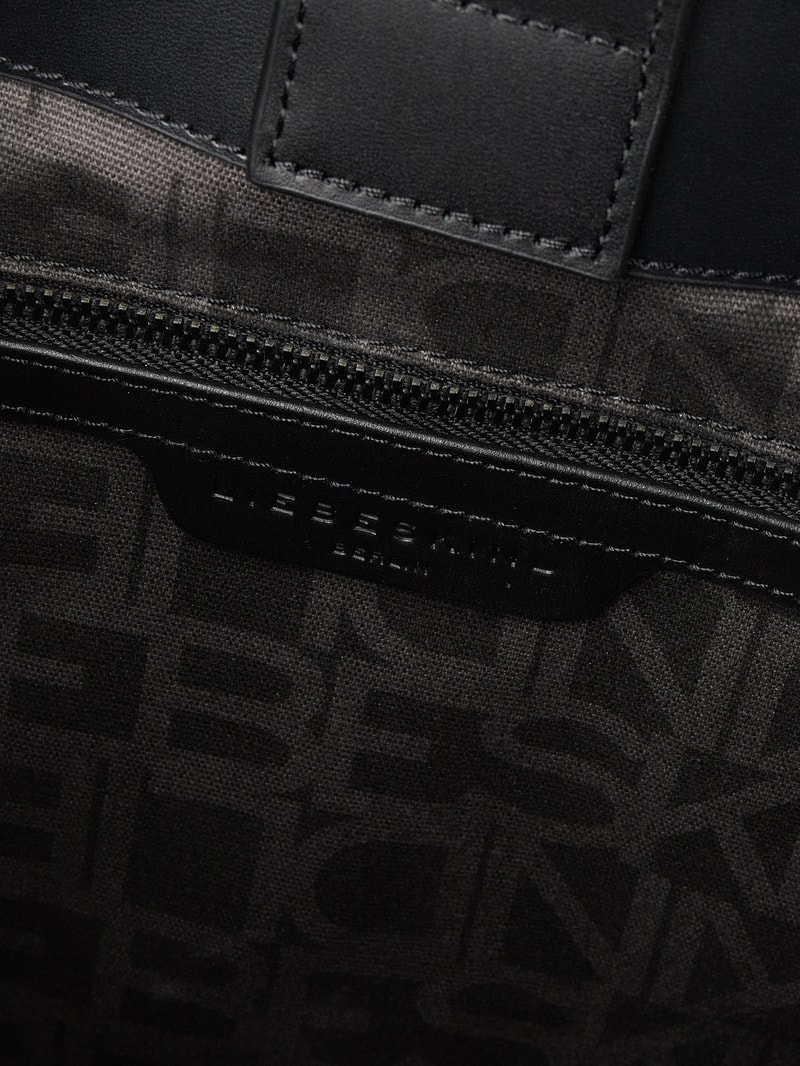 Tote Bag aus Leder in schwarz