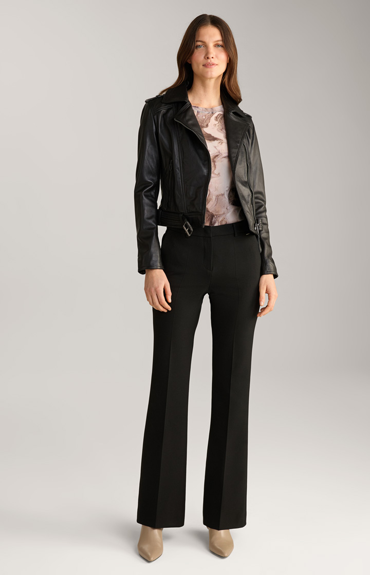 Biker-Lederjacke in Schwarz