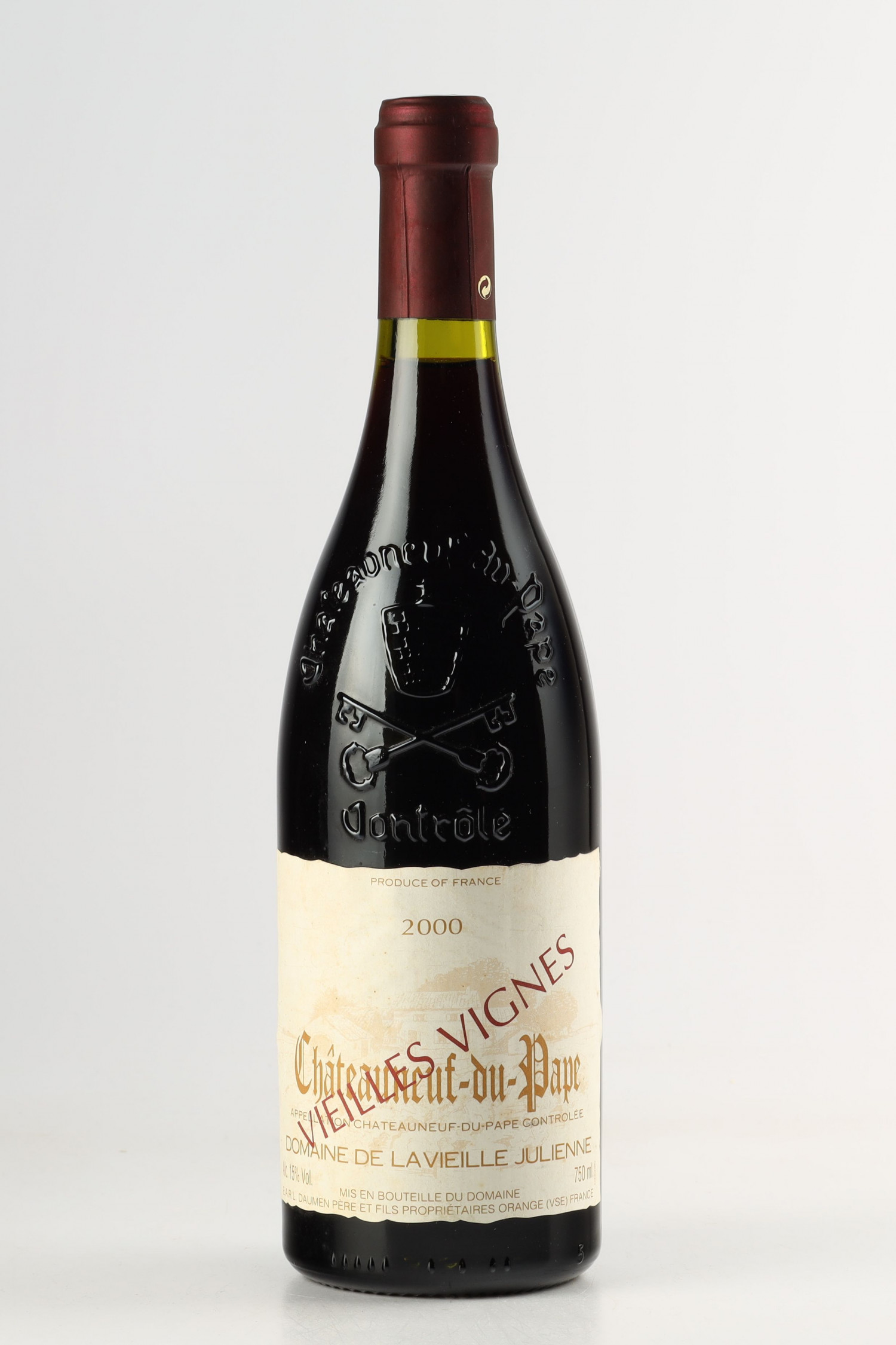 Vin 2000 VIEILLE JULIENNE Vielles Vignes 2000, Châteauneuf du Pape. Vin ancien - SoDivin