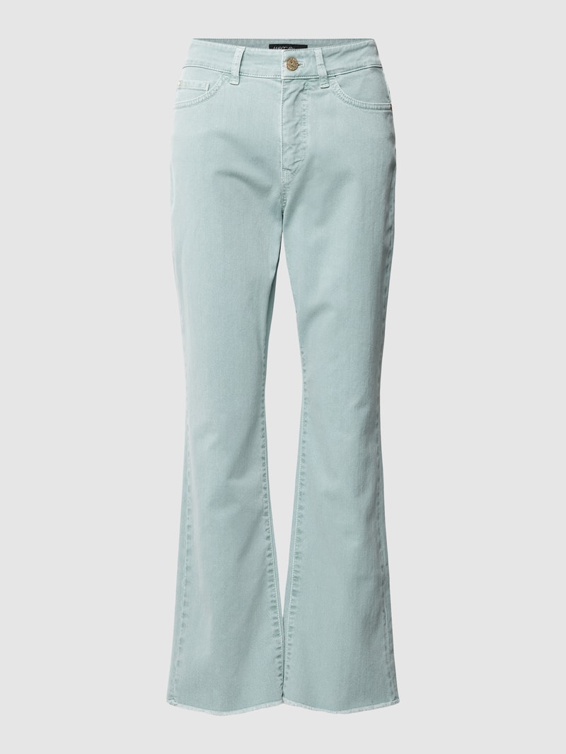 Bootcut Jeans mit ausgefransten Abschlüssen in petrol
