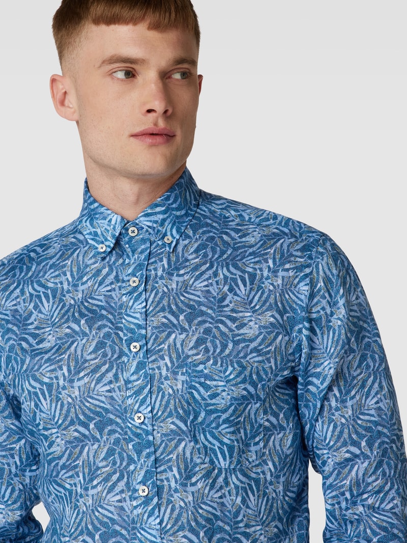 Freizeithemd mit Button-Down-Kragen in royalblau