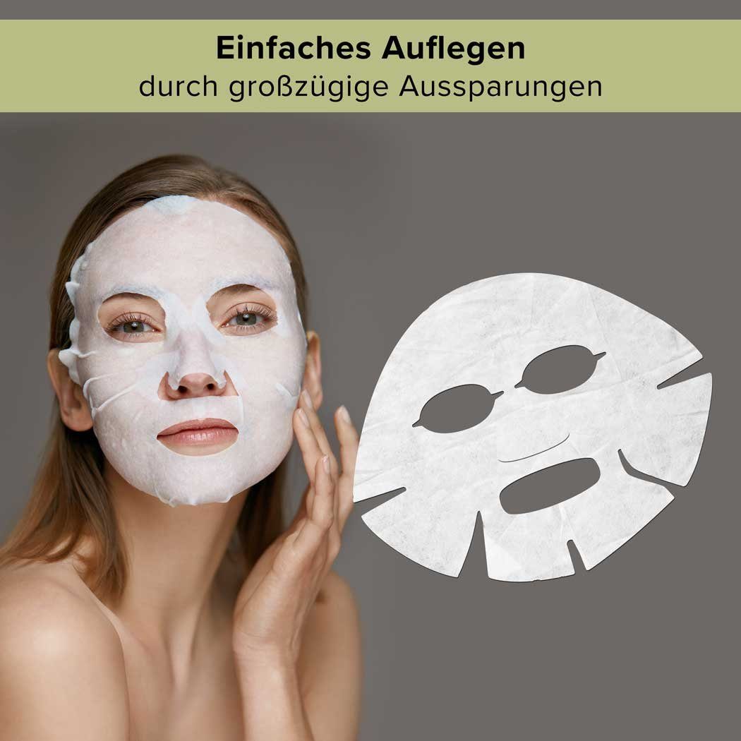 RAU Cosmetics Gesichtsmaske Kollagen & Hyaluron Vliesmaske - Feuchtigkeit für alle Hauttypen, Anti-Aging, Feuchtigkeit