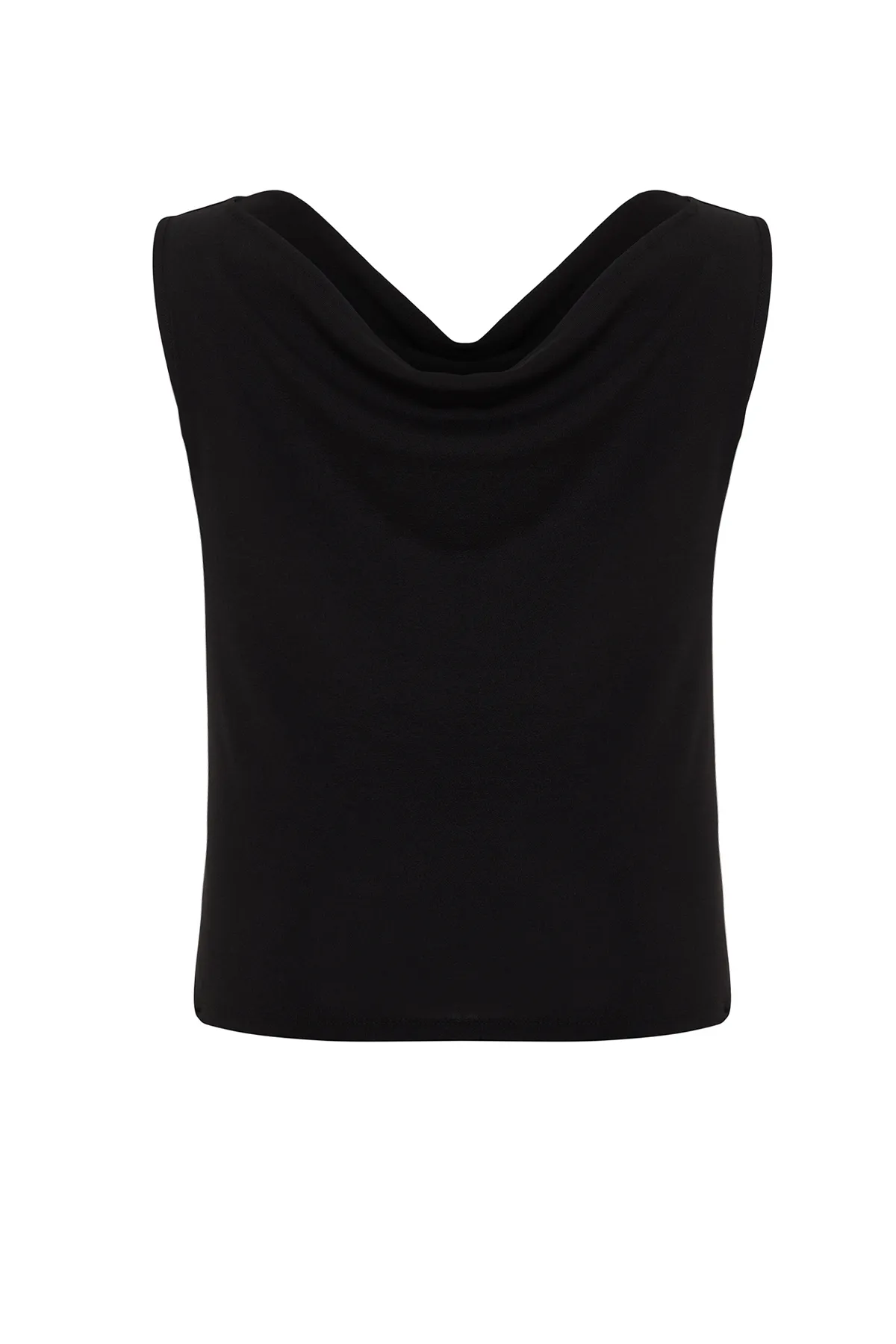 Trendyol Curve  Schwarze Strickbluse mit U-Boot-Degaje-Kragen TBBSS24AF00021