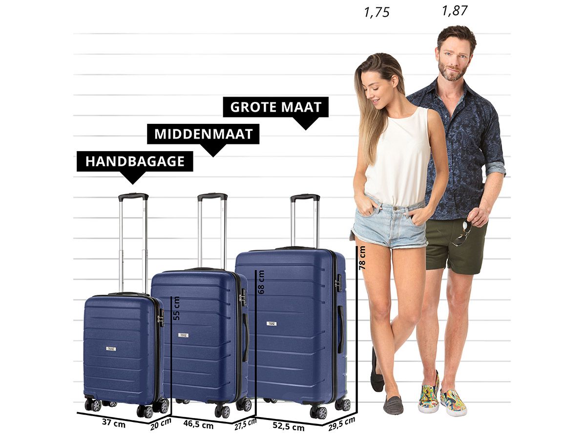 TravelZ Big Bars 3-teiliges TSA Kofferset
