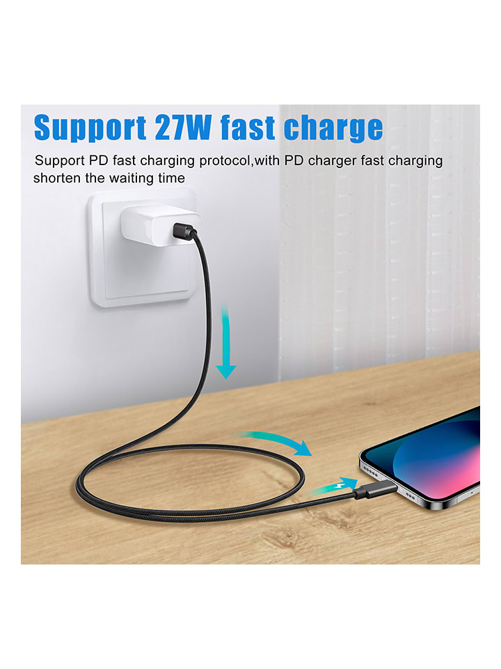 SmartCase USB-C-Lightning-Kabel in Schwarz - (L)1 m günstig kaufen onesize