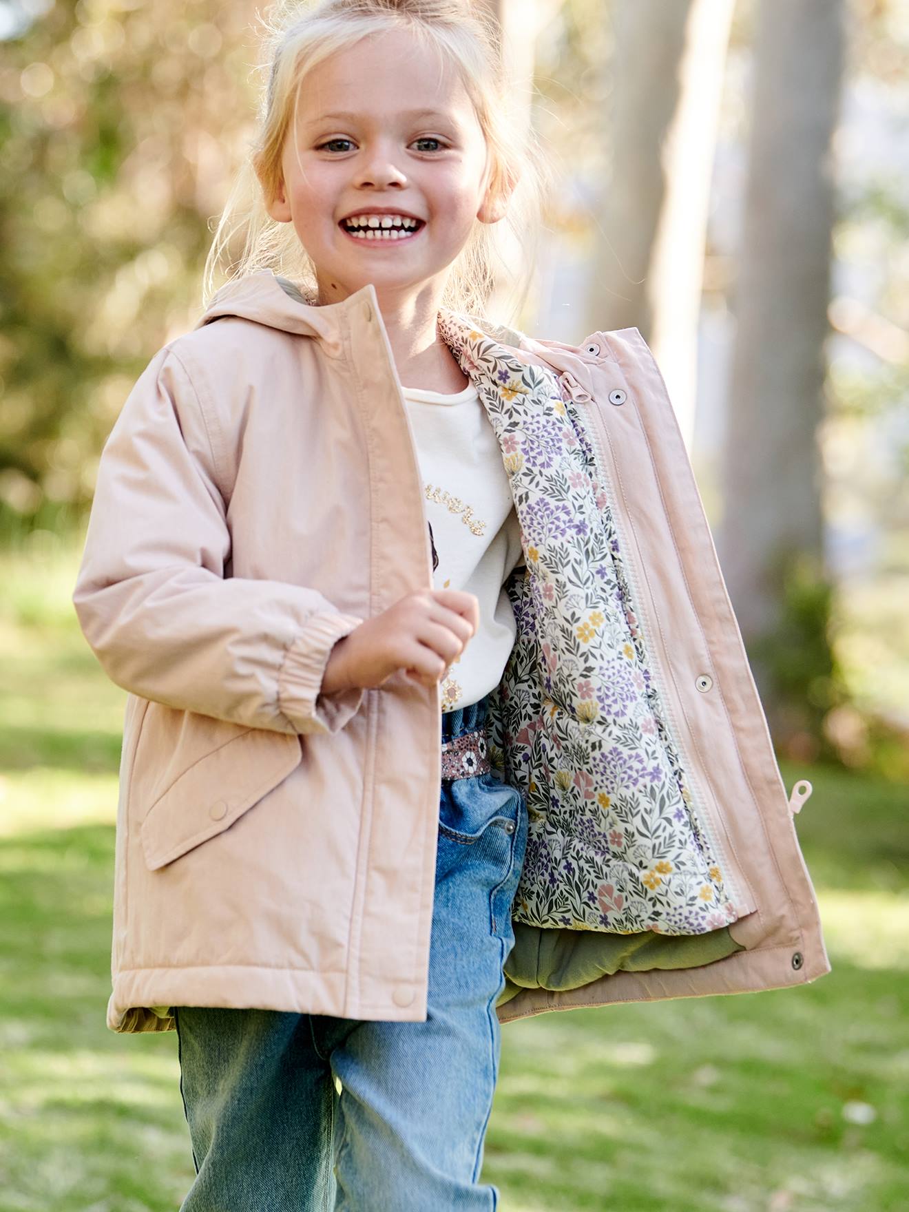 Parka 3 en 1 mi-saison fille vert d'eau