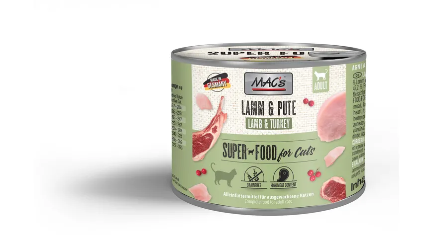 MAC's CAT Katzennassfutter Lamm & Pute 200 g