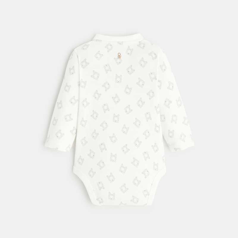 Body manches longues chats blanc naissance