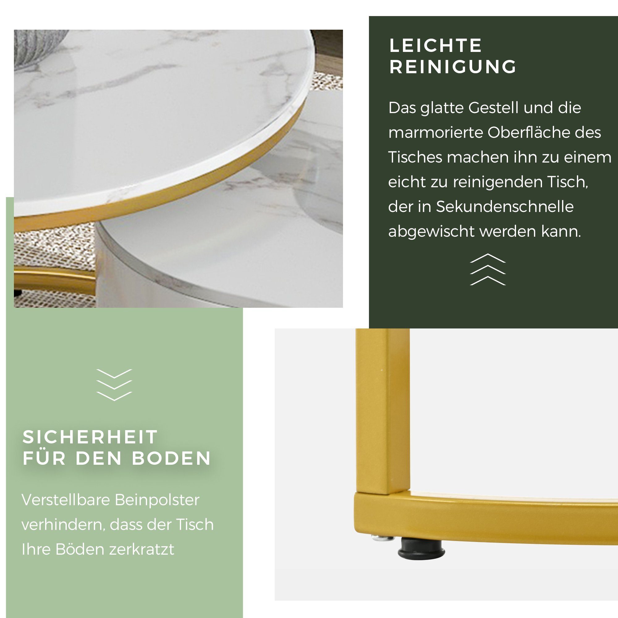 PFCTART Couchtisch Couchtisch 2 Stück Tischgestell Metallic Gold, Eleganter Couchtisch (2-St)