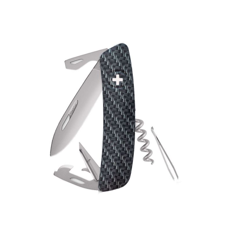 Swiza D03 AllMatt Carbon Fiber, Schweizer Taschenmesser made in Swiss
