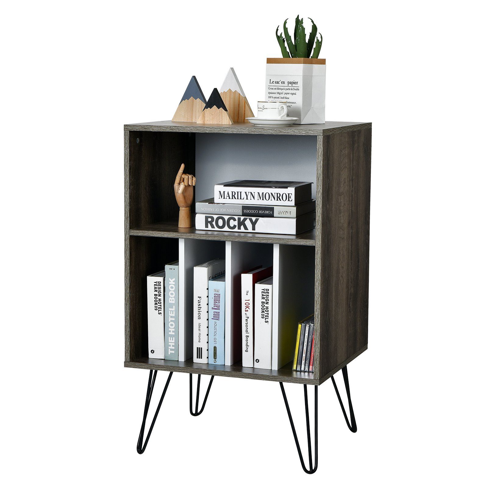 COSTWAY Aktenschrank mit 5 offenen Fächer, 2 Ebenen, 53x46x87cm