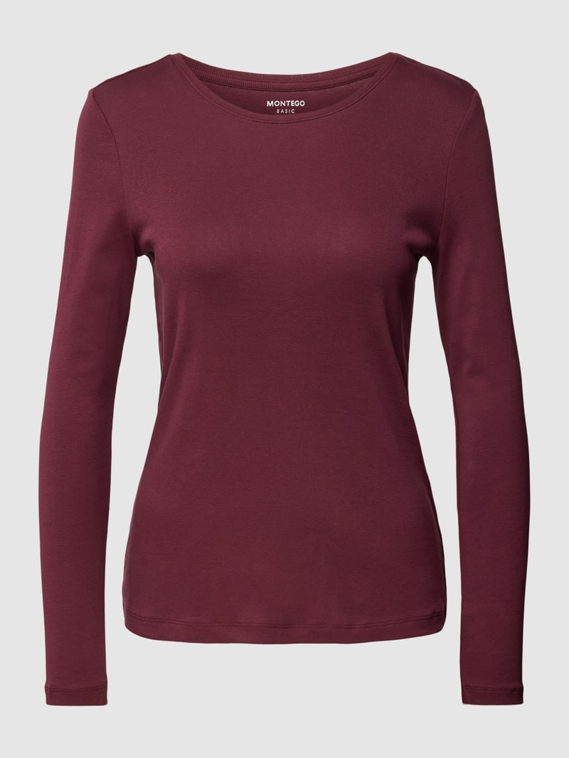 Longsleeve mit Rundhalsausschnitt in bordeaux rot