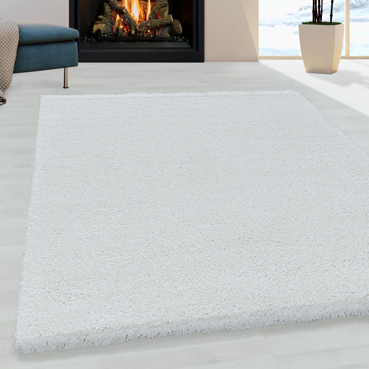 Ayyildiz Teppich, FLUFFY 3500, WHITE, 280 x 370 cm