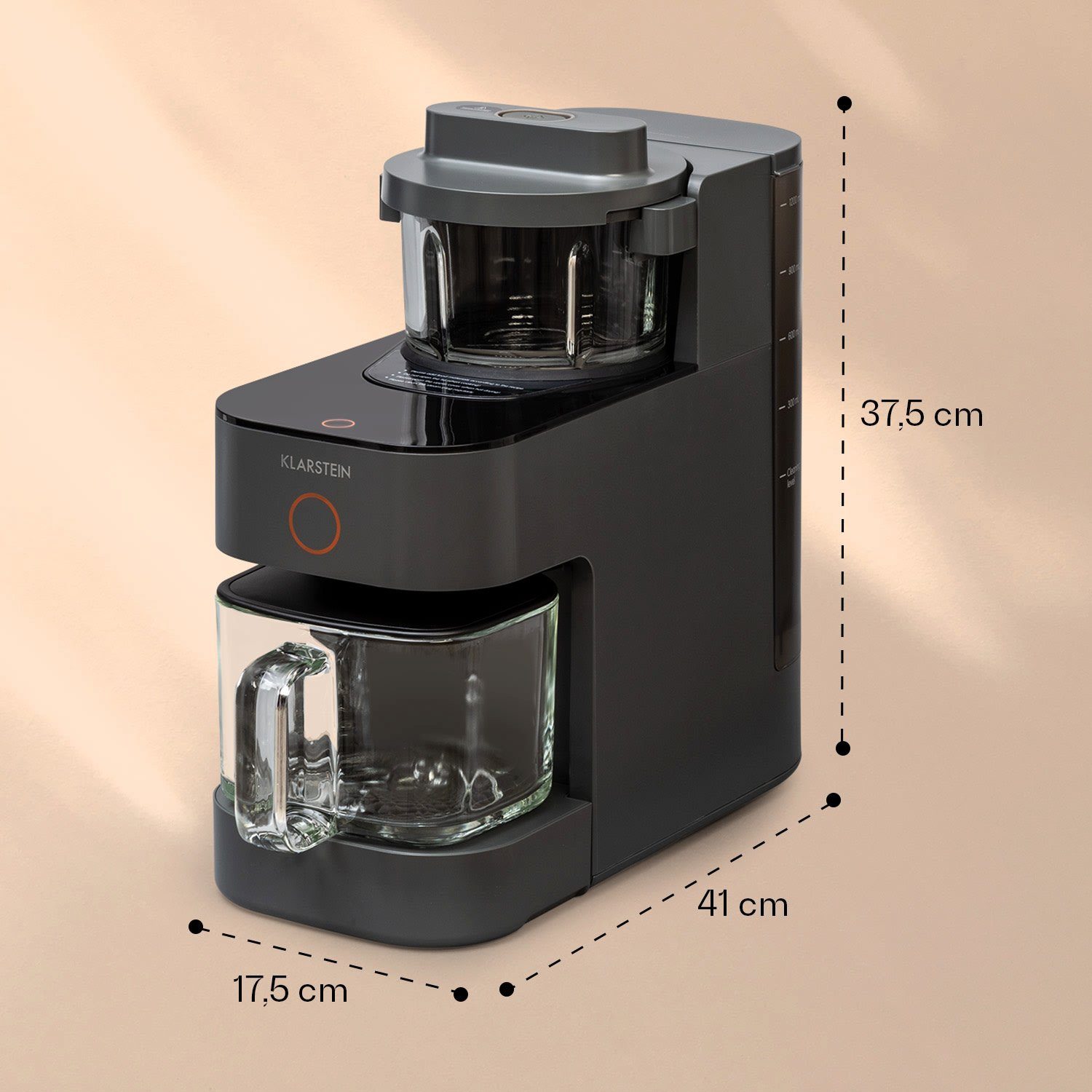 Klarstein Küchenmaschine mit Kochfunktion Marcia Nussmilchbereiter, 1250 W, Stand Mixer Küchenmaschine Milkshake Mixer Küchen