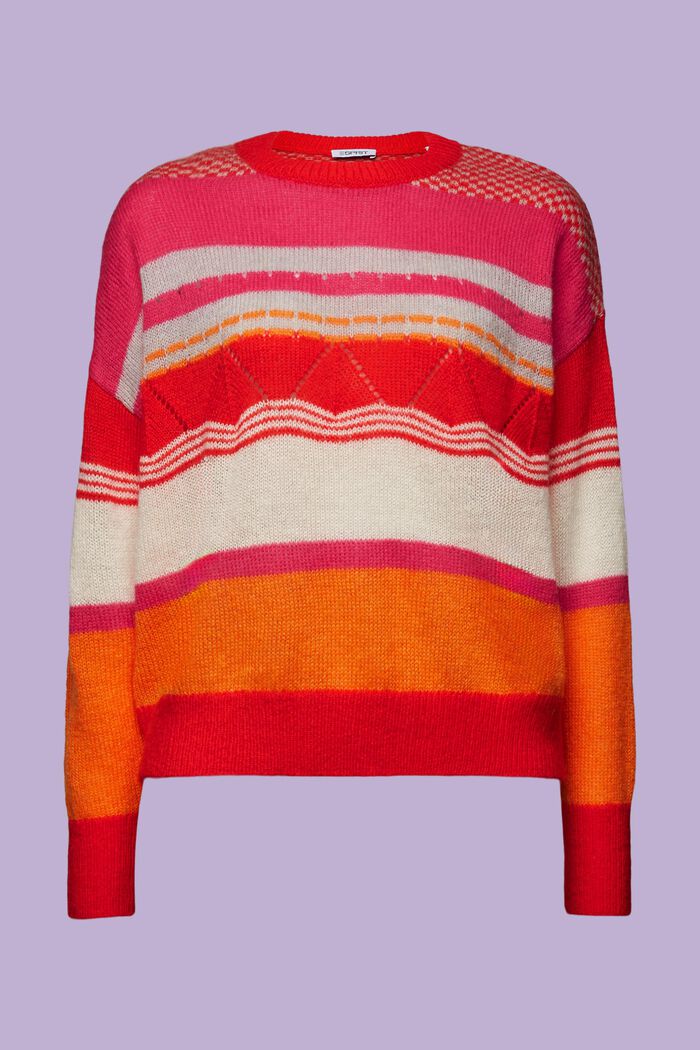 Gestreifter Rundhals-Pullover