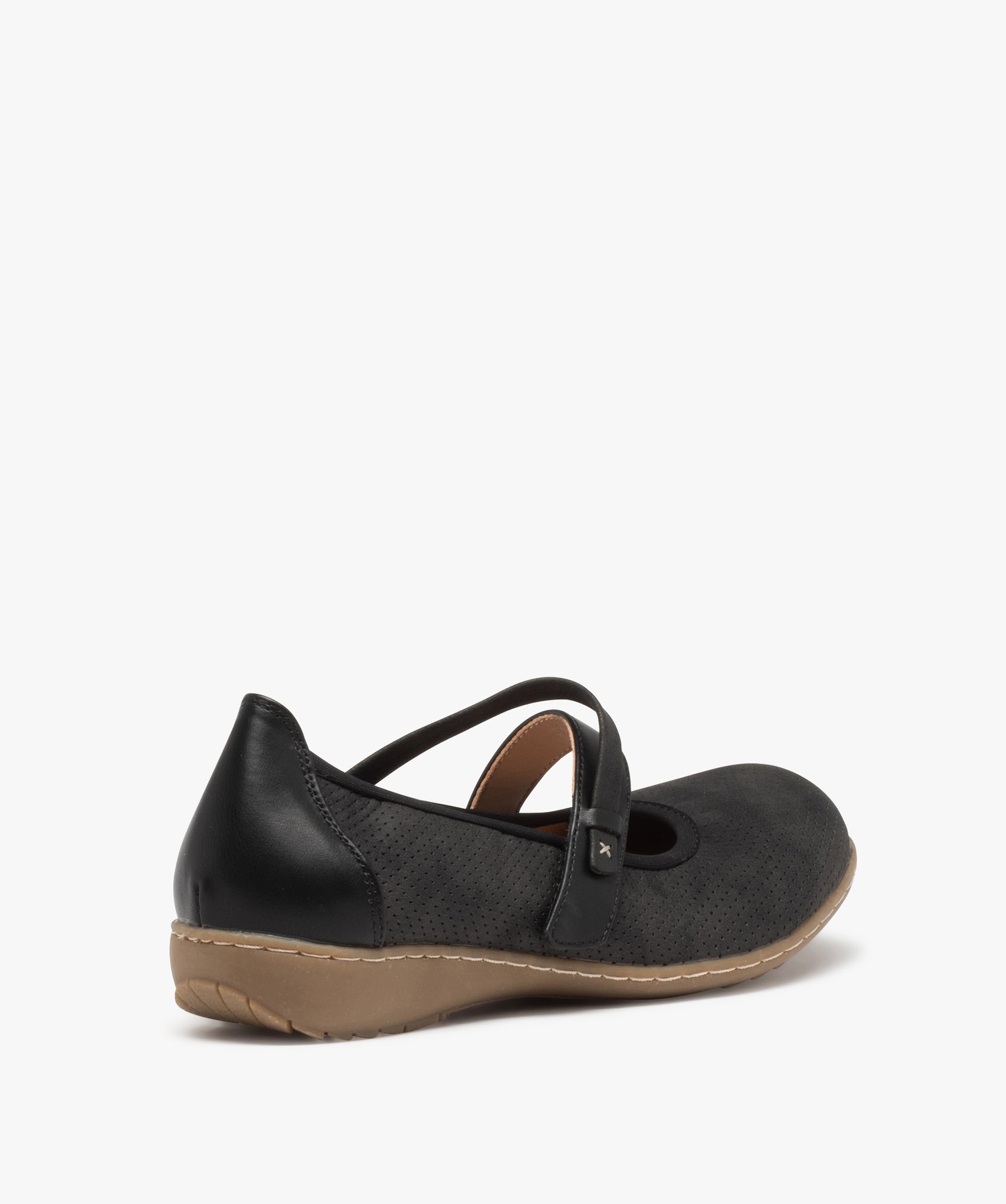Ballerines femme confort unies à bride scratch noir | GEMO
