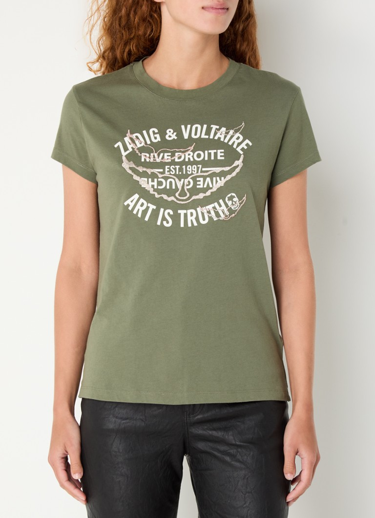 „Zadig&Voltaire Walk“ marškinėliai su logotipo spauda ir siuvinėjimu