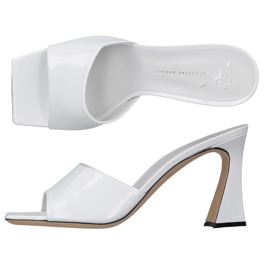 Giuseppe Zanotti - Pantoletten SOHLENE Lackleder - weiß