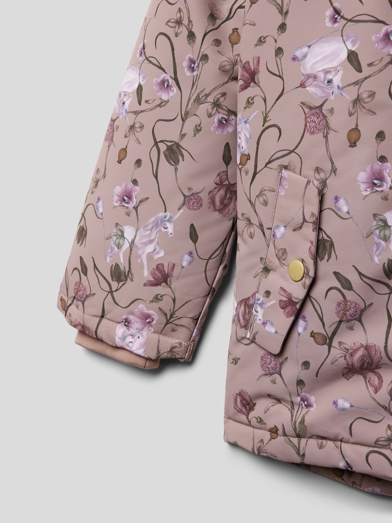 Jacke mit floralem Allover-Muster in hellrosa