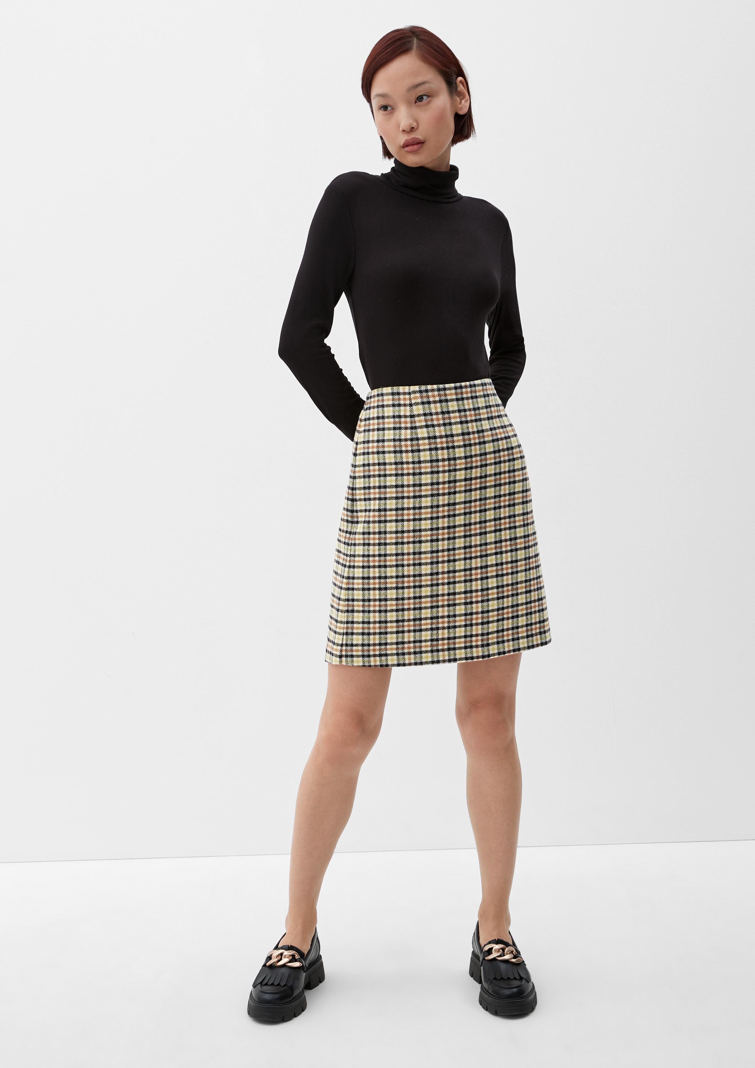 Karierter Minirock mit Wolle  2121590-81N6
