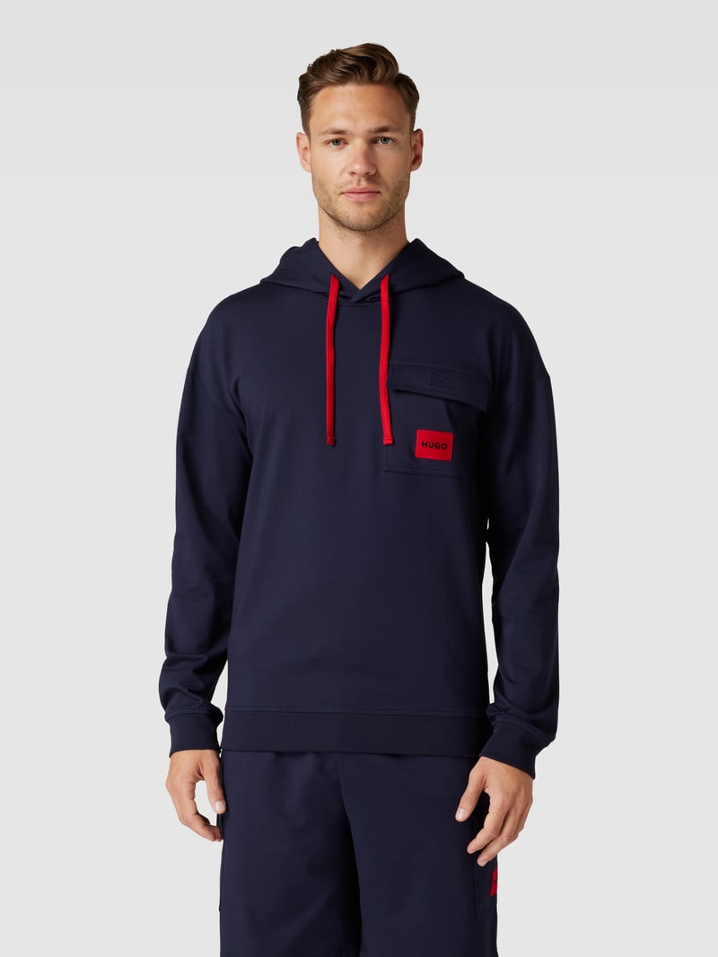 Hoodie mit Brusttasche Modell 'Reverse' in blau