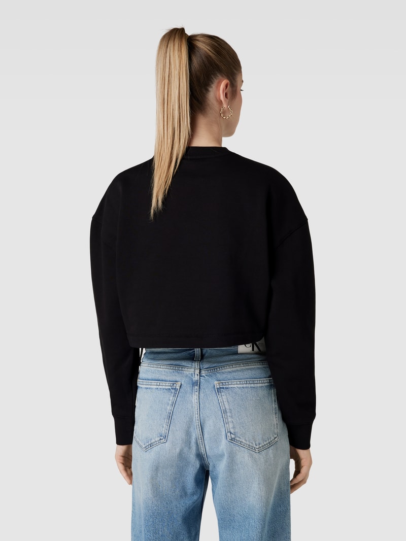 Sweatshirt mit Label-Print Modell 'VARSITY' in black