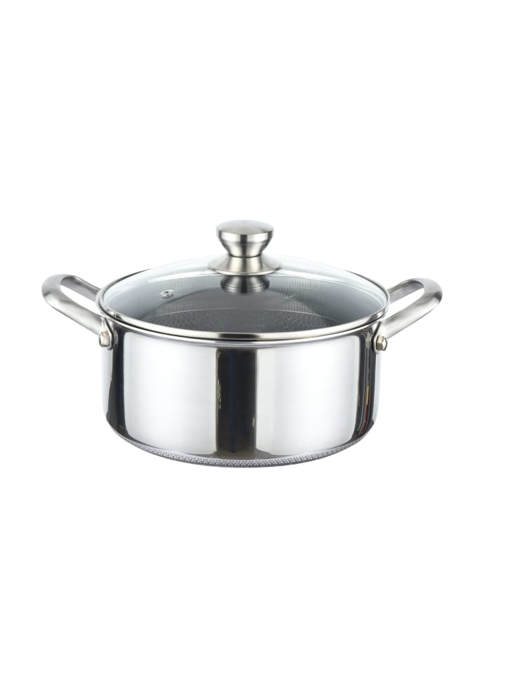 COFI 1453 Edelstahl Wabenstruktur Kochtopf Induktion Ø28cm Topf Pfanne in Silber günstig kaufen onesize